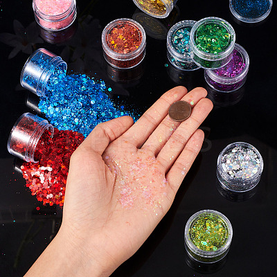 10 Boxs 10 Colors Nail Art Flash Powder and Sequins MRMJ-TA0001-30-1