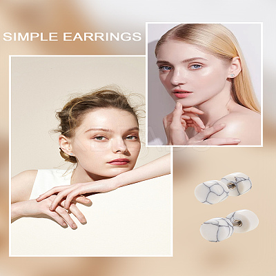 2Pcs 304 Stainless Steel Stud Earrings for Women EJEW-LP0001-62-1