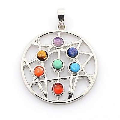 Vintage Chakra Jewelry Gemstone Pendants G-I114-07-1