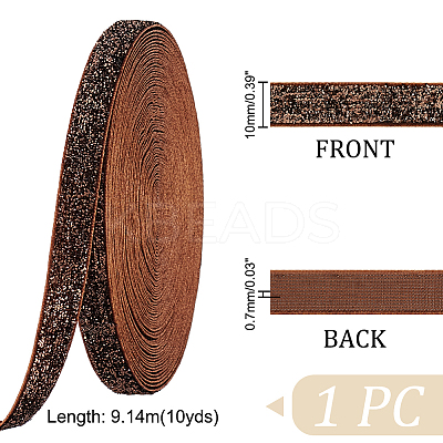 10 Yards Sparkle Polester Ribbons OCOR-WH0003-035C-1