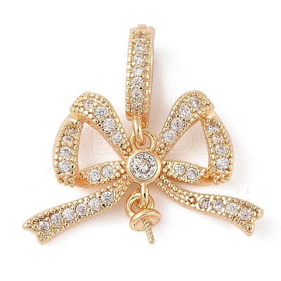Brass Micro Pave Cubic Zirconia Peg Bails KK-N256-16G-1