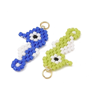 Glass Seed Beaded Pendants PALLOY-MZ01420-1