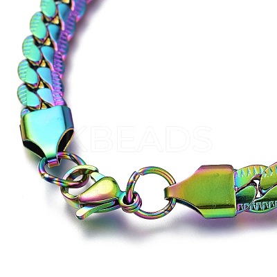 Men's 304 Stainless Steel Cuban Link Chain Bracelets BJEW-O177-03A-1