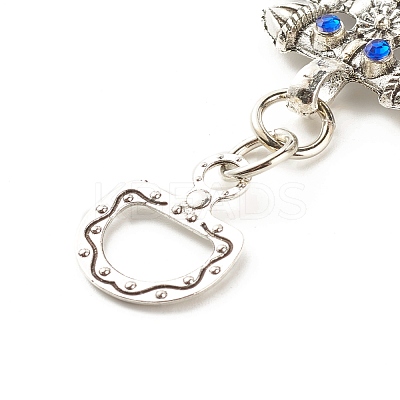 Glass Turkish Blue Evil Eye Pendant Decoration HJEW-I008-05AS-1