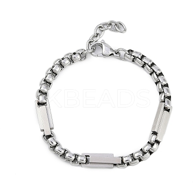 304 Stainless Steel Box Chains Bracelets BJEW-S156-02P-1