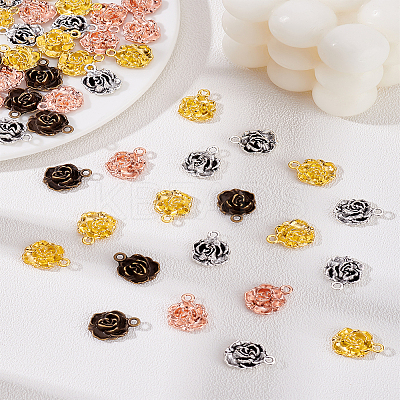 56Pcs 4 Colors Tibetan Style Alloy Pendants FIND-LP0003-13-1
