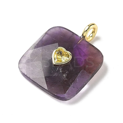 Natural Amethyst Faceted Pendants G-C274-03I-1