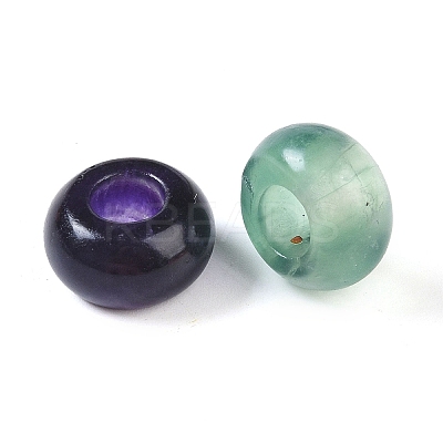 Natural Fluorite European Beads G-G740-14x8mm-41-1