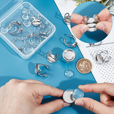 201 Stainless Steel Cuff Pad Ring Settings DIY-UN0055-90-1