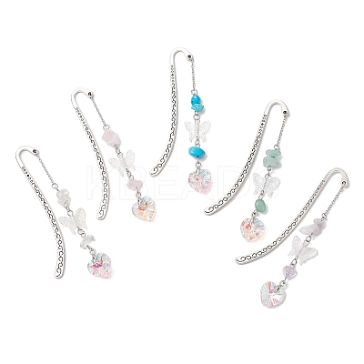 Tibetan Style Alloy Hook Bookmarks AJEW-JK00342-1