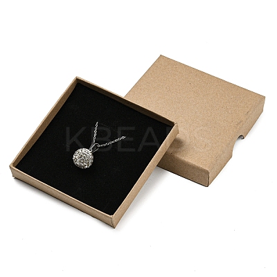 Square Cardboard Kraft Paper Jewelry Box CON-D014-01C-01-1