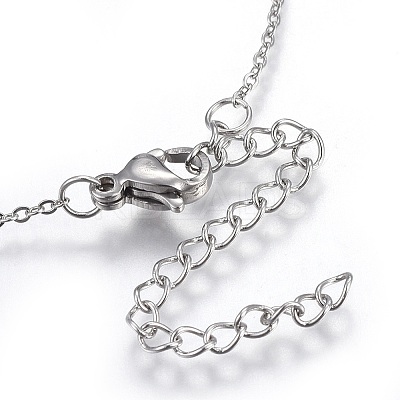304 Stainless Steel Brass Cubic Zirconia Pendant Necklaces X-NJEW-O108-13P-1