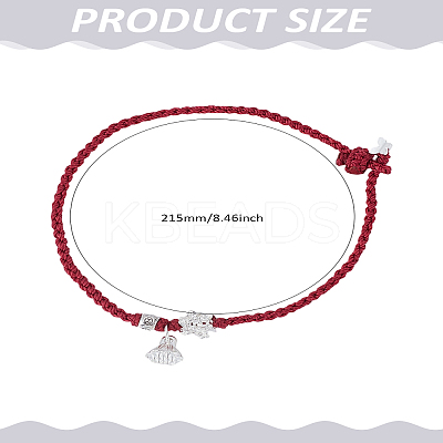 1Pc Lotus Alloy Charm Bracelets BJEW-LP0003-21-1