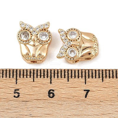 Brass Micro Pave Cubic Zirconia Beads KK-F906-16G-1