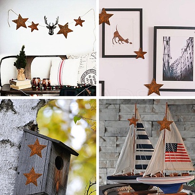 DIY Star Rust Iron & Jute Cord Pendant Decoration Making Kits DIY-YW0010-27-1