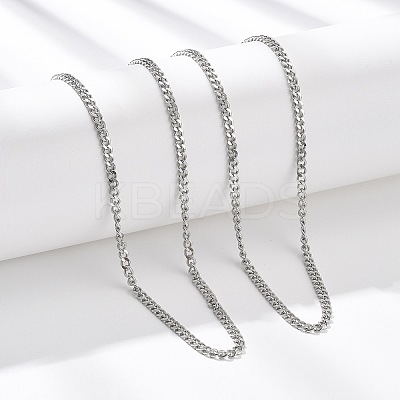 3.5MM 304 Stainless Steel Curb Chain Necklaces NJEW-T016-10P-1