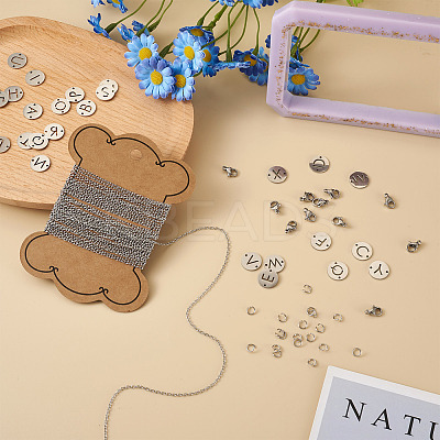 DIY Initial Link Bracelet Making Kit DIY-CF0001-22-1