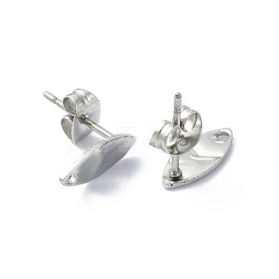 Non-Tarnish 304 Stainless Steel Stud Earring Findings STAS-L024-003P-08-1