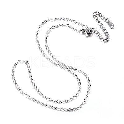 Tarnish Resistant 304 Stainless Steel Necklaces NJEW-E080-09P-1