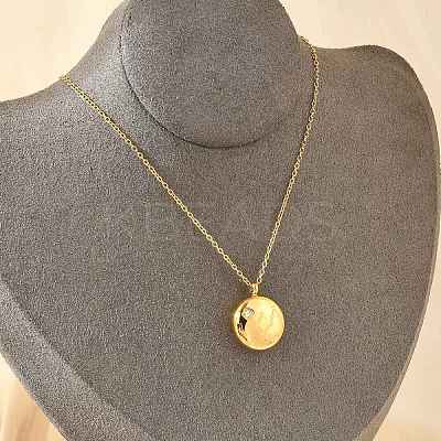 304 Stainless Steel Clear Cubic Zirconia Constellation Pendant Necklaces NJEW-R021-02G-12-1