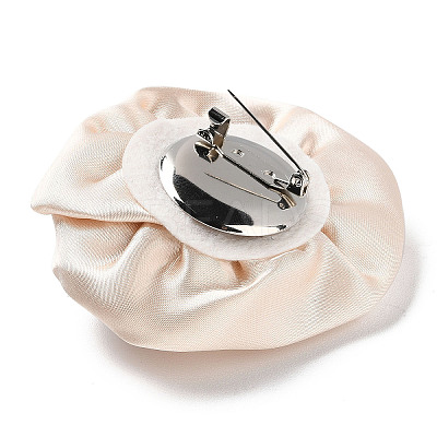 Flower Cloth with Plastic Pearl Brooch Pin LS-JEWB-K013-01P-05-1