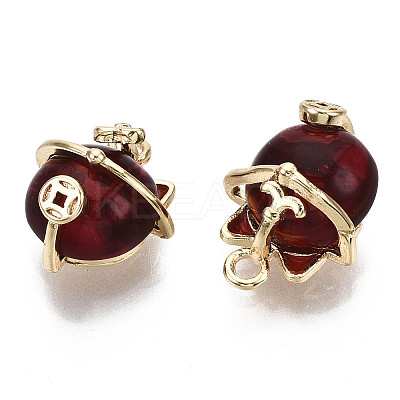 Brass Enamel Resin Pendants KK-N231-150-NF-1