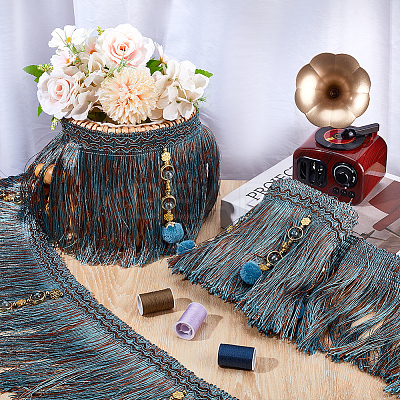 4M Polyester Fringe Tassel Trim DIY-OC0013-37B-1