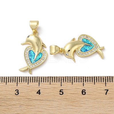 Brass Micro Pave Clear Cubic Zirconia Pendants KK-C045-02G-1
