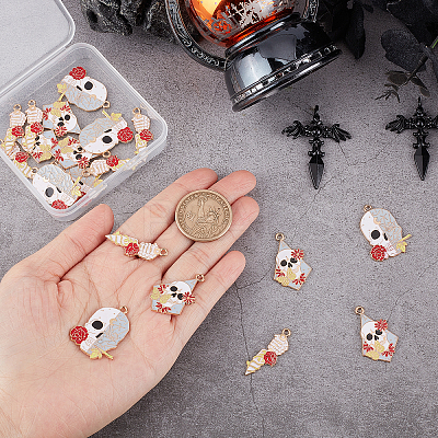 30Pcs 3 Style Halloween Alloy Enamel Pendants ENAM-SC0003-13-1