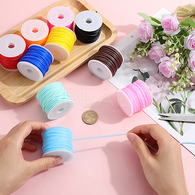 50M 10 Colors Hollow Pipe PVC Tubular Synthetic Rubber Cord RCOR-SC0001-02-1