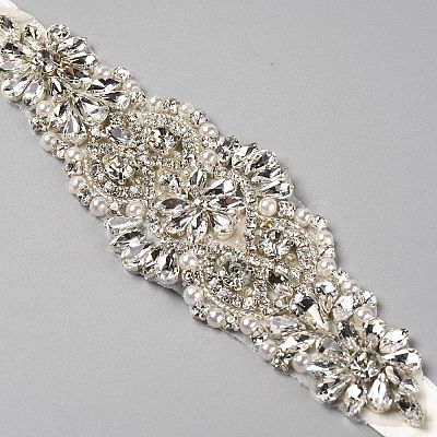 Wedding Bridal Belt for Bridal Dress AJEW-WH0223-56A-1