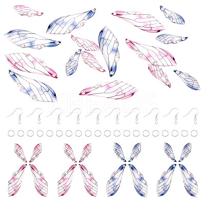 DIY Transparent Resin Wing Dangle Earring Making Kit DIY-TA0010-23-1
