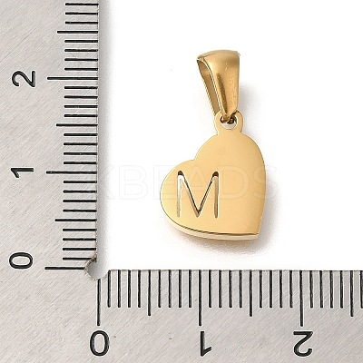 304 Stainless Steel Heart Pendants with Rhinestone STAS-Z103-01G-13-1