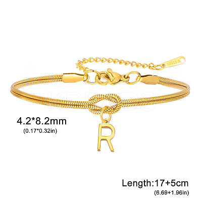 304 Stainless Steel Initial Charm Bracelets FS-WGD8E41-42-1