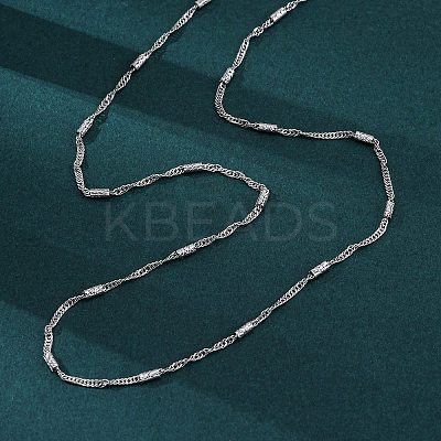 Brass Singapore Chains Necklaces for Women NJEW-D302-04P-1