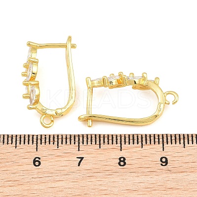 Brass Micro Pave Cubic Zirconia Hoop Earring Findings CU-CBAB5B4-06G-1