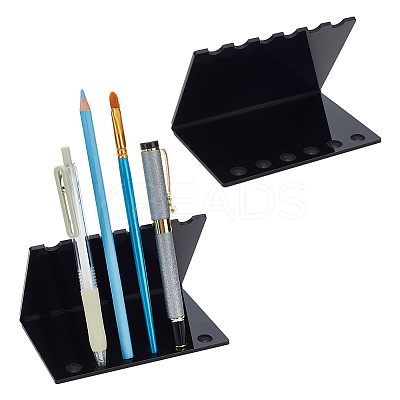 Letter V Shaped Acrylic Pencil & Makeup Brush Holder AJEW-WH0314-480-1