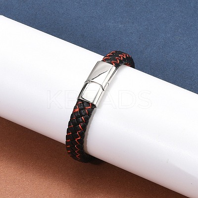 Braided Microfiber Leather Cord Bracelets for Men BJEW-Z081-14P-1
