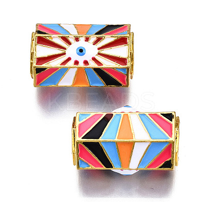 Alloy Enamel Beads PALLOY-Q441-035A-RS-1