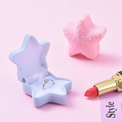 Starfish Shape Velvet Jewelry Boxes X-VBOX-L002-D02-1