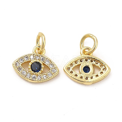 Brass Micro Pave Cubic Zirconia Charms KK-E068-VB244-1