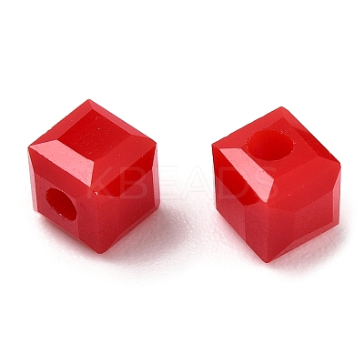 Opaque Color Faceted Glass Beads GLAA-E047-02A-1