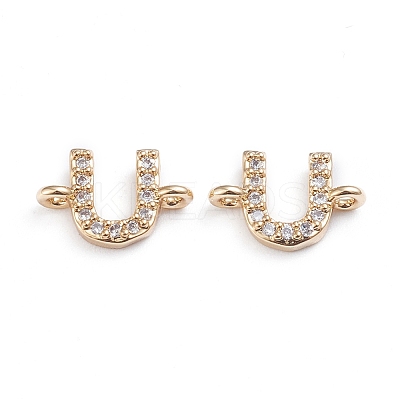 Brass Micro Pave Cubic Zirconia Letter Links LS-ZIRC-I042-16G-U-1