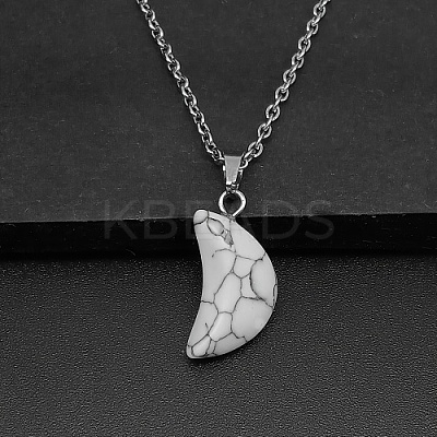 Moon Natural Howlite Pendant Necklaces AK5365-9-1