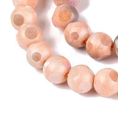 Ombre Effect Dyed Electroplate Opaque Glass Beads Strands EGLA-Q130-01A-18-1