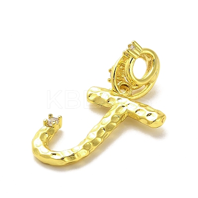 Rack Plating Brass Micro Pave Cubic Zirconia European Dangle Charms KK-L210-015G-J-1