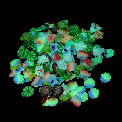 Handmade Luminous Polymer Clay Cabochons CLAY-C004-01-1