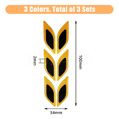 3 Sets 3 Colors Leaf Shape Resin Car Door Protector Anti-collision Strip Sticker STIC-FH0001-15A-1