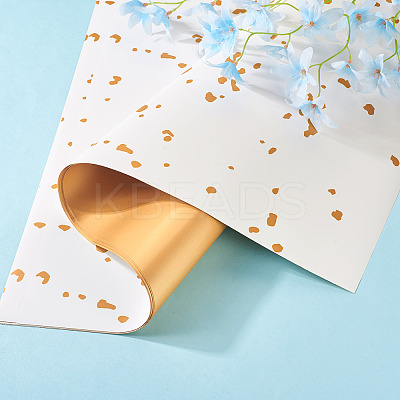 20 Sheets Plastic Gold Foil Flower Bouquets Wrapping Packaging DIY-TAC0025-13A-1