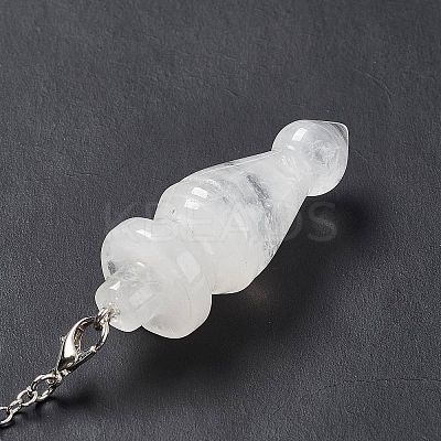 Natural Quartz Crystal Pointed Dowsing Pendulums AJEW-B020-03P-08-1